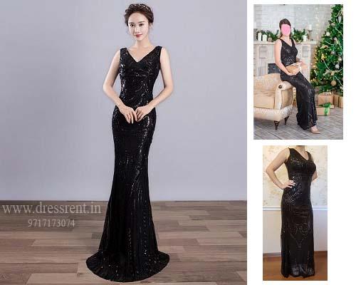 Long Sleeves Black Mermaid Bateau Sequined Evening Prom Dress